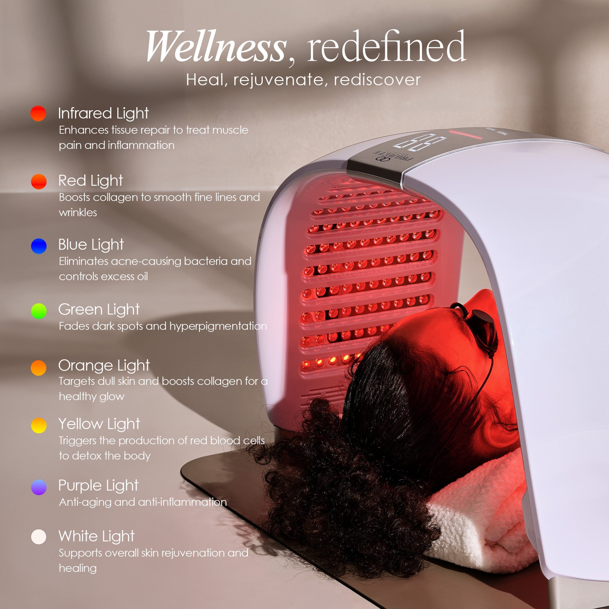 LumaLux Dome | Face & Body LED Red Light Therapy Device
