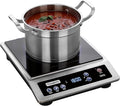 Induction Cooktop, Commercial Grade Portable Cooker, Large 8” Heating Coil, Premium Stainless Steel Countertop Burner with NSF Certified, 10 Hours Timer Powerful 1800W Professional Hot Plate