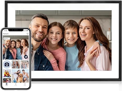 Digital Picture Frame, 10.1 Inch Picture Frame with 1280*800 HD IPS Touch Screen, Smart Digital Photo Frame Built-in 32GB Memory, Auto-Rotate Easy Setup to Share Photos or Videos via AiMOR APP