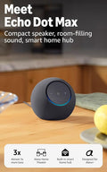 Dot Max (newest model), Alexa speaker with room-filling sound and nearly 3x bass, Great for living rooms and medium-sized spaces, Designed for Alexa+