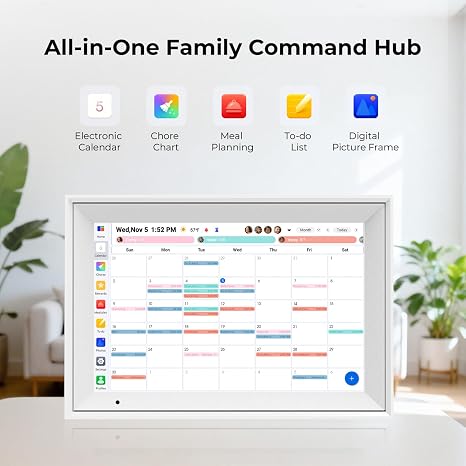 Digital Picture Frame, 10.1 Inch Picture Frame with 1280*800 HD IPS Touch Screen, Smart Digital Photo Frame Built-in 32GB Memory, Auto-Rotate Easy Setup to Share Photos or Videos via AiMOR APP