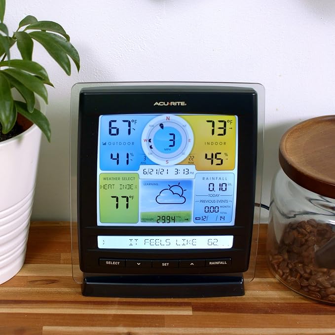 Iris (5-in-1) Indoor/Outdoor Wireless Weather Station for Indoor and Outdoor Temperature and Humidity, Wind Speed and Direction, and Rainfall with Digital Display