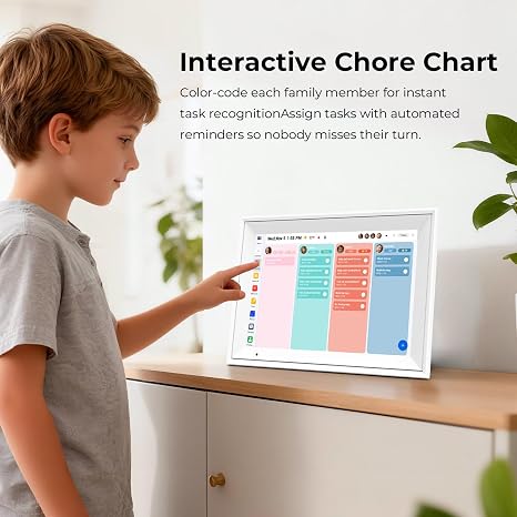 Digital Picture Frame, 10.1 Inch Picture Frame with 1280*800 HD IPS Touch Screen, Smart Digital Photo Frame Built-in 32GB Memory, Auto-Rotate Easy Setup to Share Photos or Videos via AiMOR APP