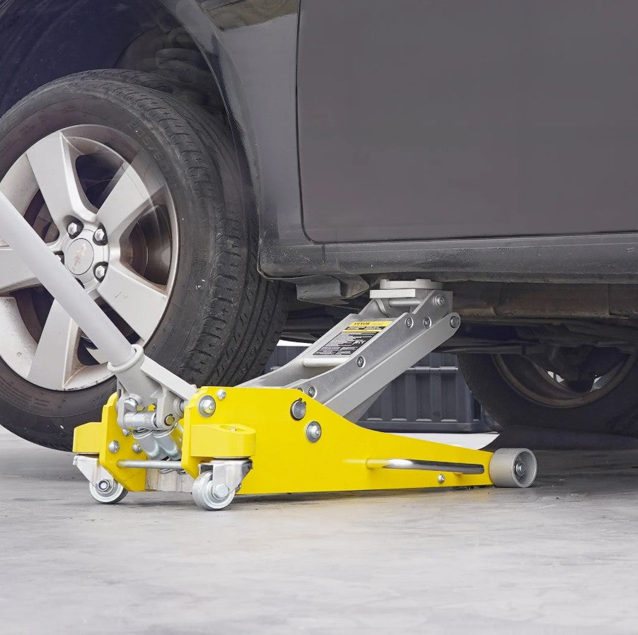 Vevor Low Profile Floor Jack 3 Ton Heavy Duty Aluminum 3.7"–18.3" Lift Range Dual Piston New