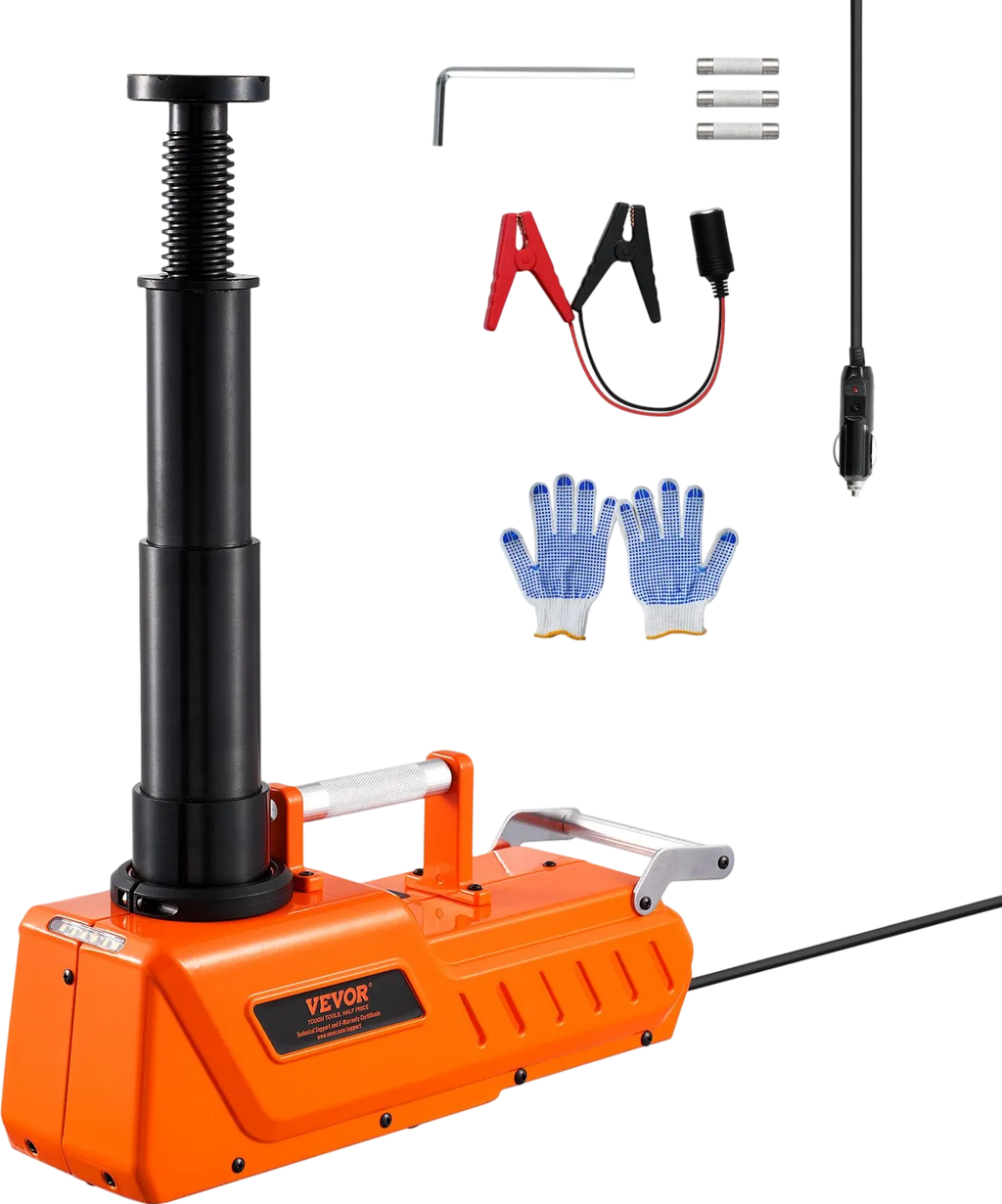 Vevor Electric Car Jack 15 Tons 7.9-20.5 in. Portable with LED Lighting 12V New