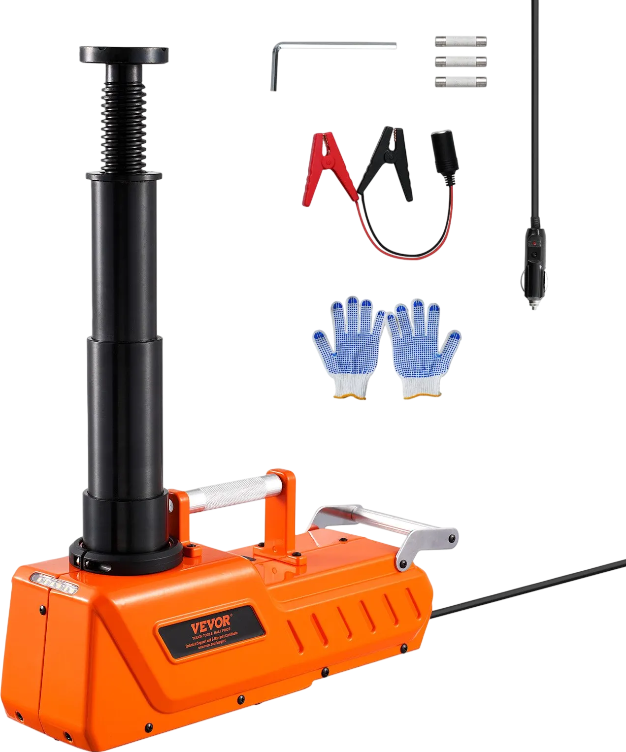 Vevor Electric Car Jack 15 Tons 7.9-20.5 in. Portable with LED Lighting 12V New