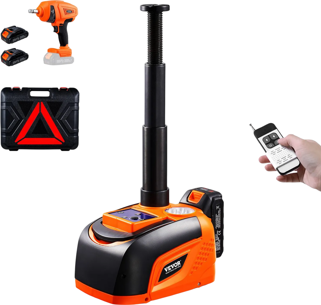 Vevor Electric Car Jack Kit 5 Tons 6.3-17.7 in. with Impact Wrench LED Lighting Remote Control New