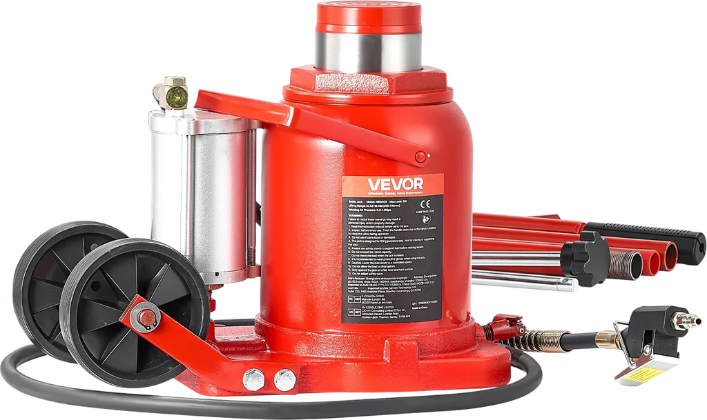 Vevor Air Hydraulic Bottle Jack 50 Ton Capacity 10.4-16.1 in. Lift Range Pneumatic/Manual New