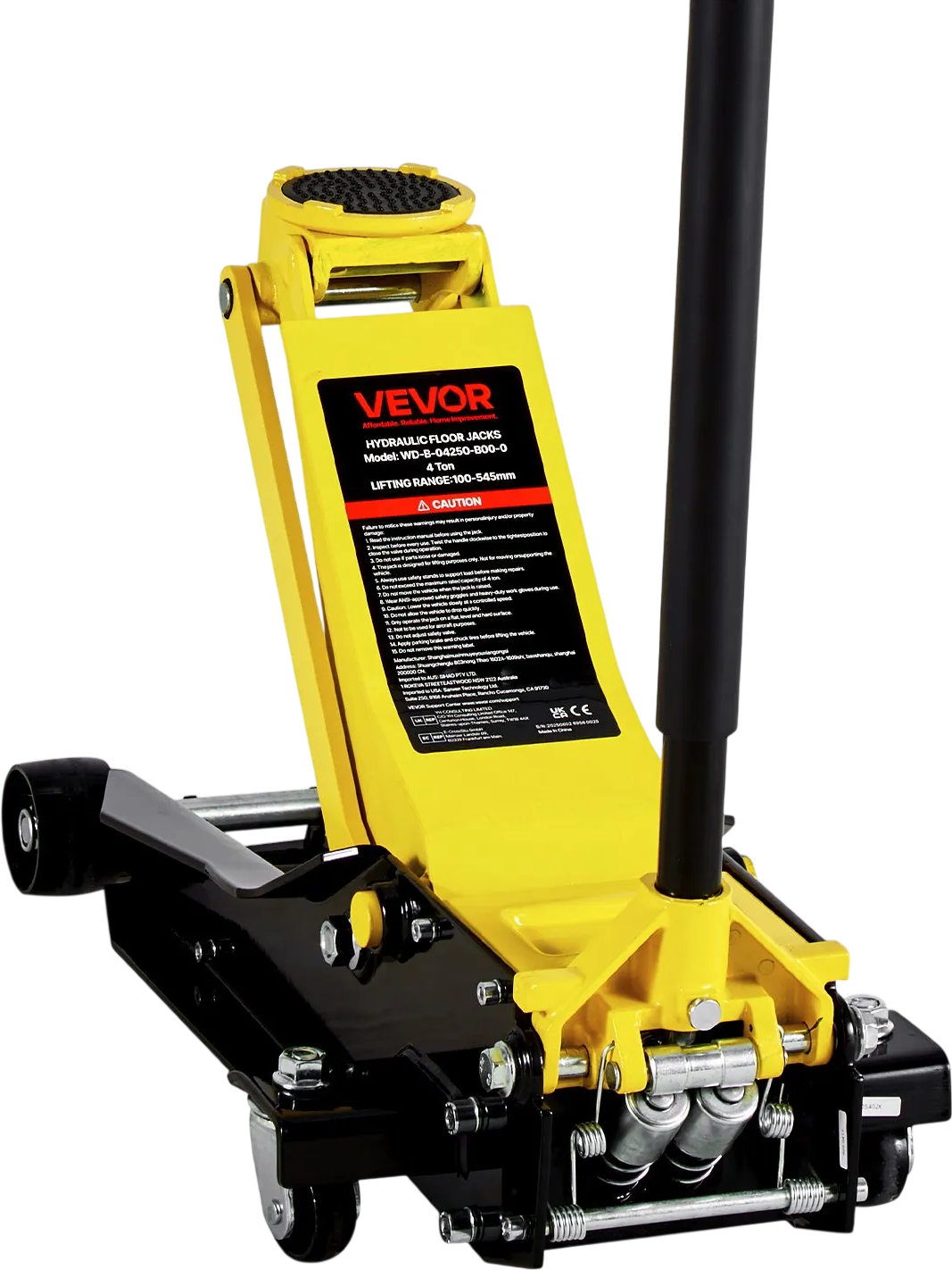Vevor Low Profile Floor Jack 4 Ton 3.9-21.5 in. Quick Lift with Dual Pistons New