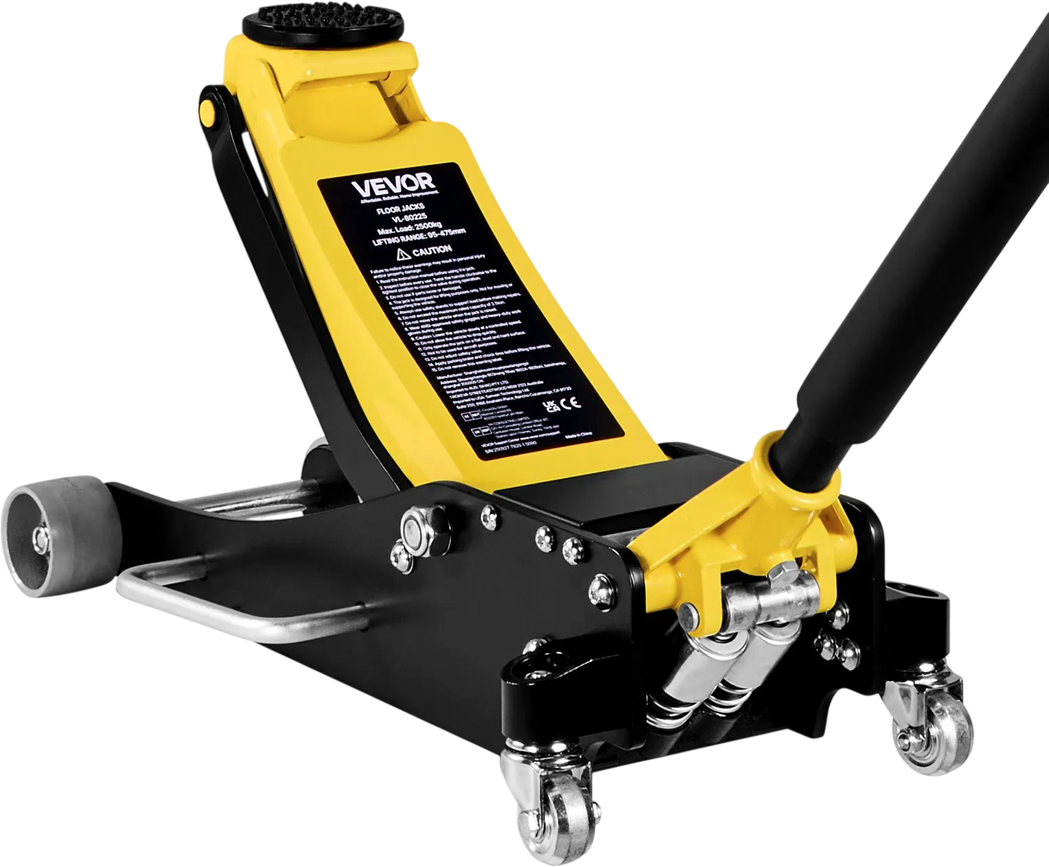 Vevor Low Profile Floor Jack 2.5 Ton 3.74-18.7 in. Lift Range with Dual Pistons Quick Lift Pump New