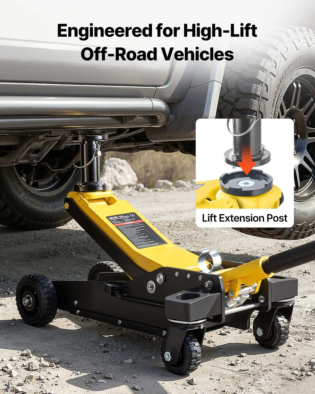 Vevor Floor Jack 3 Ton Capacity 5.9-29.3 in. with Dual Pistons and Extension Post New