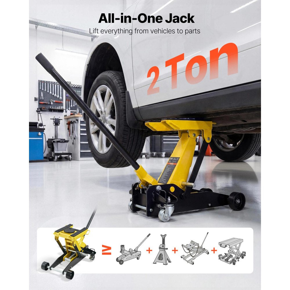 Vevor Floor Jack Low Profile Hydraulic Racing 2 Ton 5.7"-17" New