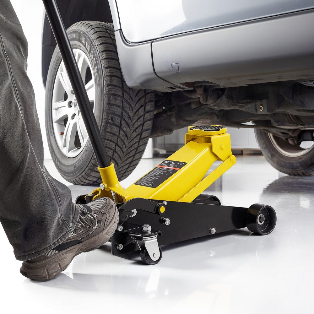 Vevor Floor Jack Low Profile 3 Ton Steel Racing Hydraulic Trolley Car Lift with Foot Pedal New