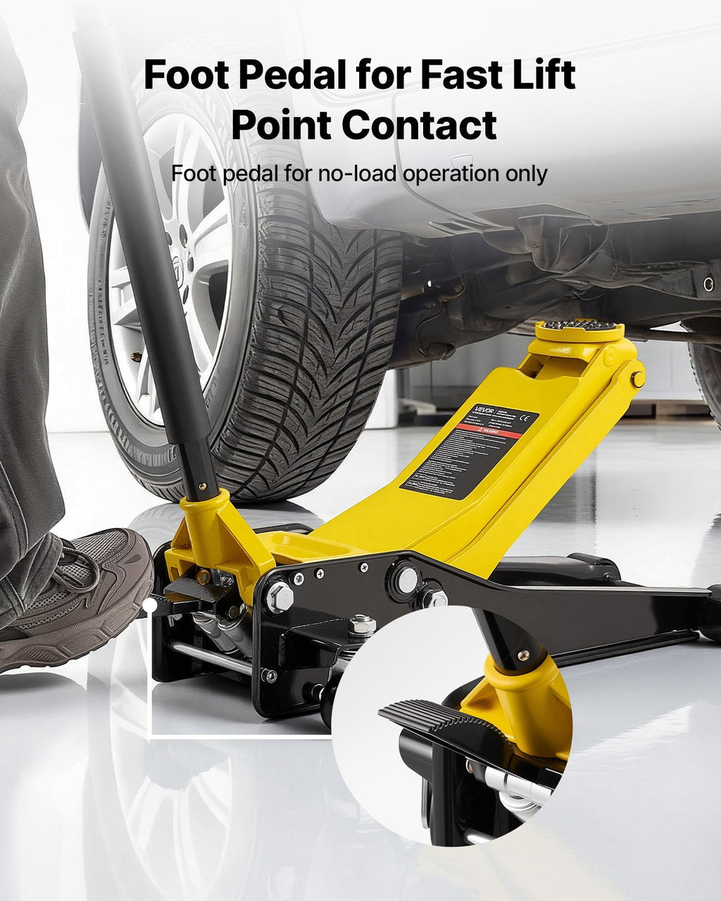 Vevor Low Profile Floor Jack 3 Ton Capacity with Dual Pistons 2.95-19.7 in. Lift Range New