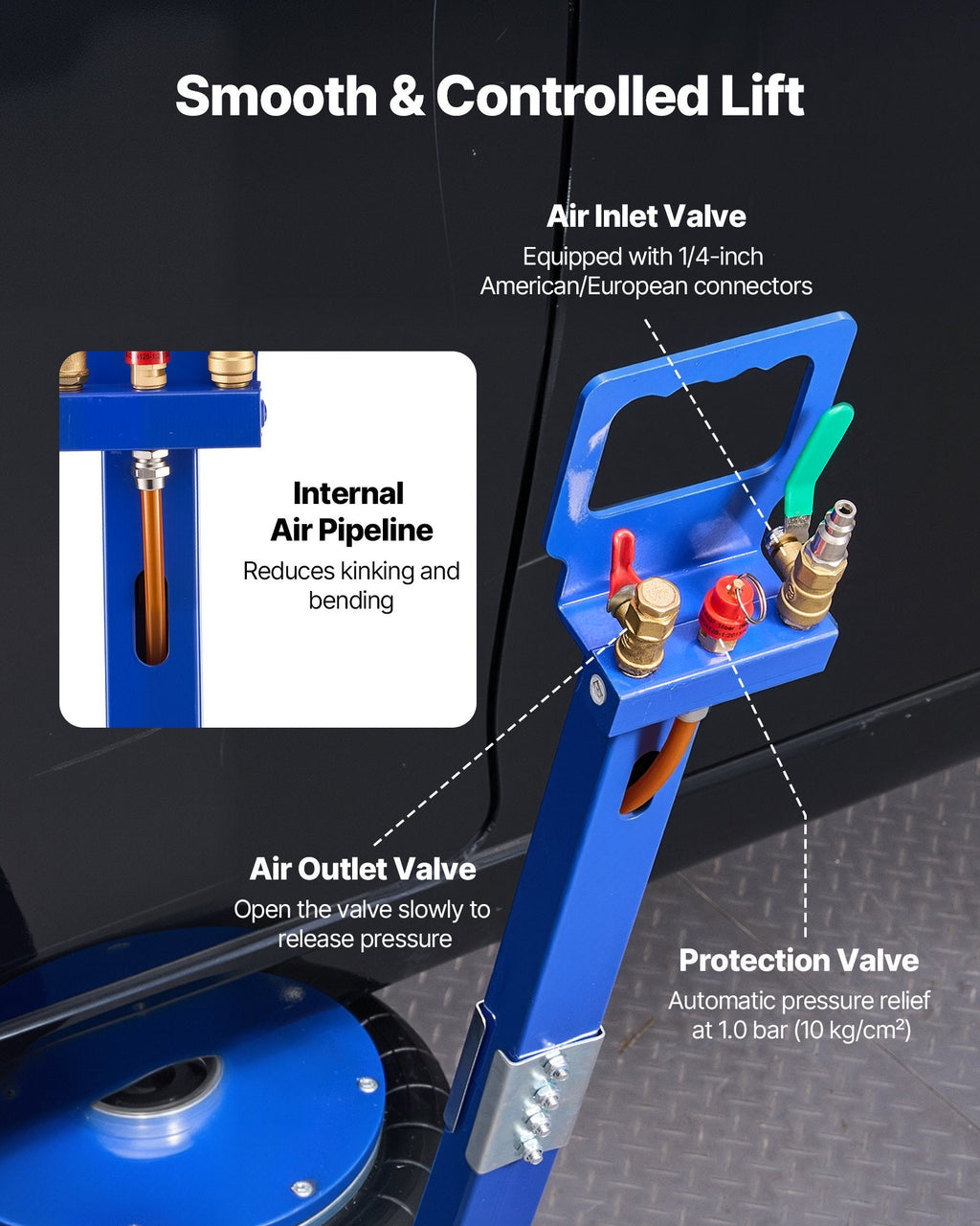 Vevor Air Jack 6 Ton 6.7-26.5 in. Lift Range with Extension Column New