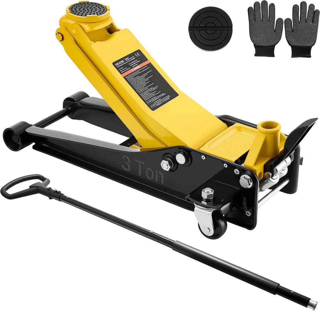 Vevor Low Profile Floor Jack 3 Ton Capacity with Dual Pistons 2.95-19.7 in. Lift Range New