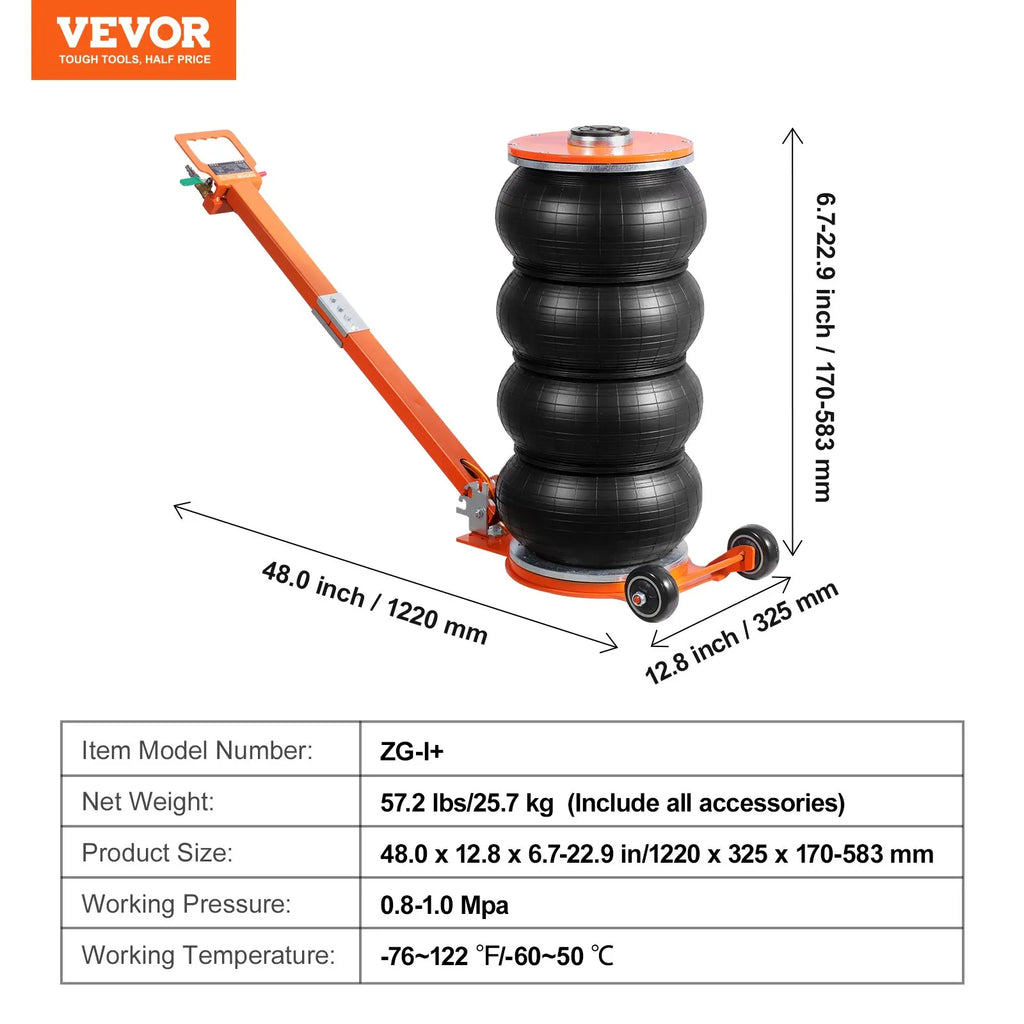 Vevor Pneumatic Air Jack 6 Ton/13,000 Lbs with Heightened Column New