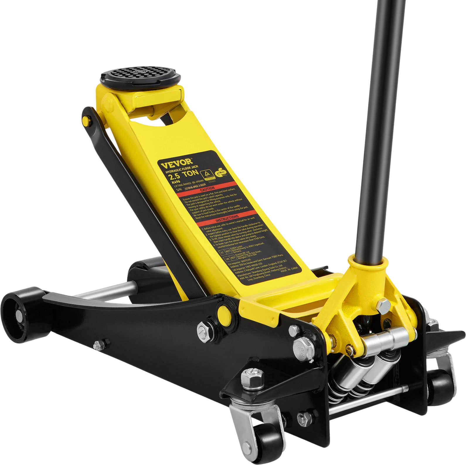 Vevor Hydraulic Floor Jack 2.5 Ton Steel Low Profile Dual Piston Rapid Pump New