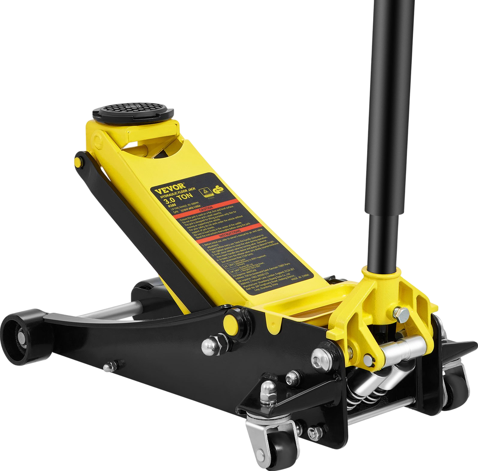 Vevor Floor Jack 3-Ton Low Profile with Dual Pistons 3"-19.5" Lift Range New